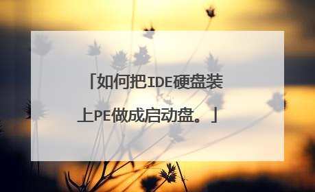 如何把IDE硬盘装上PE做成启动盘。