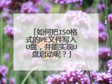 如何把ISO格式的PE文件写入U盘，并能实现U盘启动呢？