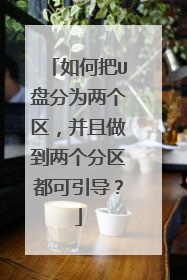 如何把U盘分为两个区，并且做到两个分区都可引导？