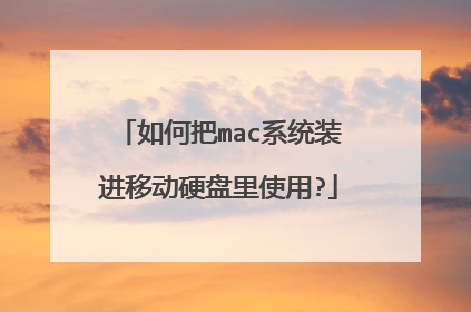 如何把mac系统装进移动硬盘里使用?