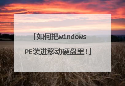 如何把windows PE装进移动硬盘里!