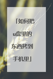 如何把u盘里的东西拷到手机里