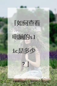 如何查看电脑的slic是多少?