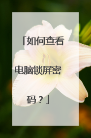 如何查看电脑锁屏密码?