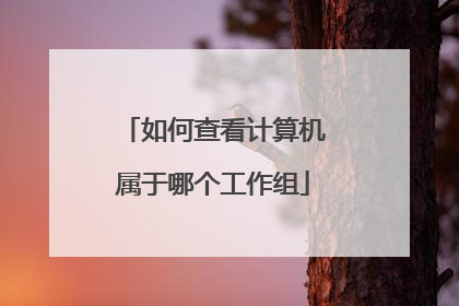 如何查看计算机属于哪个工作组