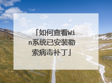 如何查看Win系统已安装勒索病毒补丁