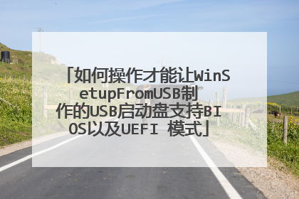 如何操作才能让WinSetupFromUSB制作的USB启动盘支持BIOS以及UEFI 模式