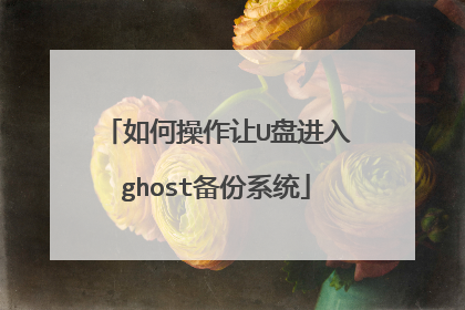 如何操作让U盘进入ghost备份系统