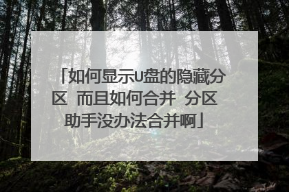 如何显示U盘的隐藏分区 而且如何合并 分区助手没办法合并啊