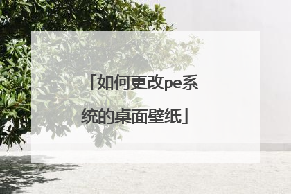 如何更改pe系统的桌面壁纸