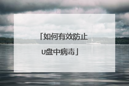 如何有效防止U盘中病毒