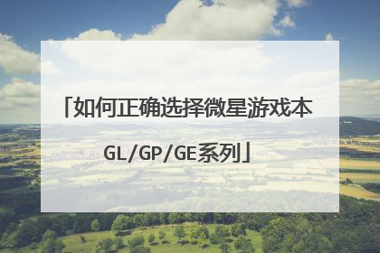 如何正确选择微星游戏本GL/GP/GE系列