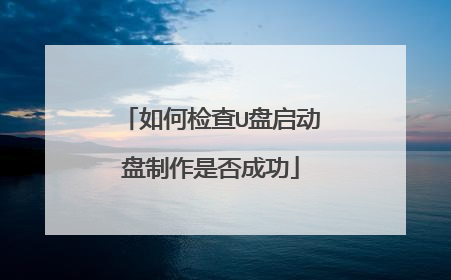 如何检查U盘启动盘制作是否成功