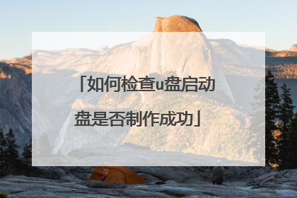 如何检查u盘启动盘是否制作成功