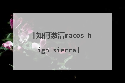 如何激活macos high sierra