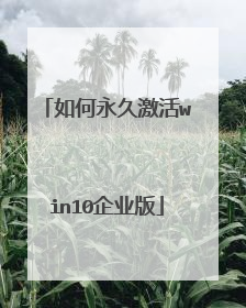 如何永久激活win10企业版