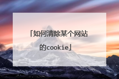 如何清除某个网站的cookie