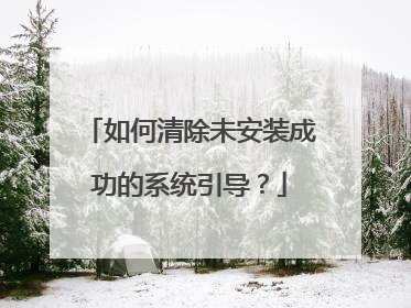 如何清除未安装成功的系统引导?