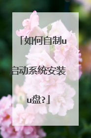 如何自制u启动系统安装u盘?