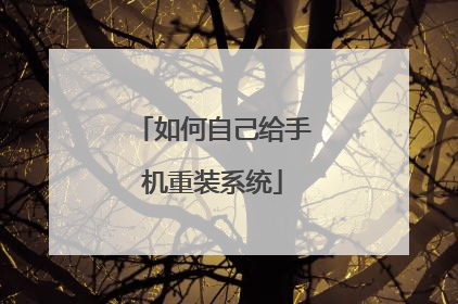 如何自己给手机重装系统