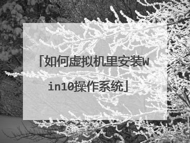 如何虚拟机里安装Win10操作系统