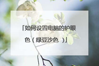 如何设置电脑的护眼色(绿豆沙色 )