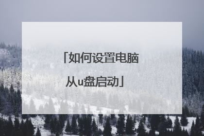 如何设置电脑从u盘启动