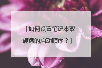 如何设置笔记本双硬盘的启动顺序?