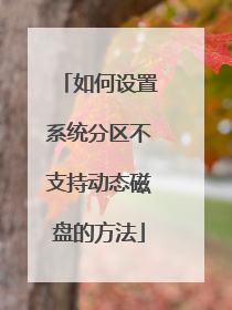 如何设置系统分区不支持动态磁盘的方法