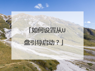 如何设置从U盘引导启动？