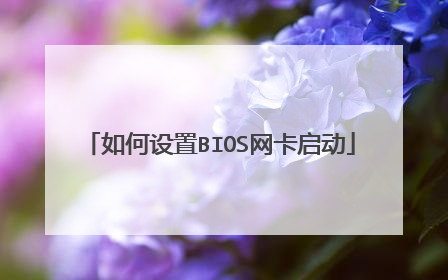 如何设置BIOS网卡启动