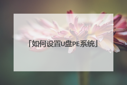 如何设置U盘PE系统