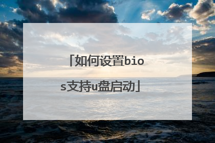 如何设置bios支持u盘启动