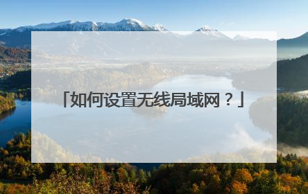 如何设置无线局域网？