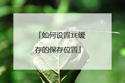 如何设置IE缓存的保存位置