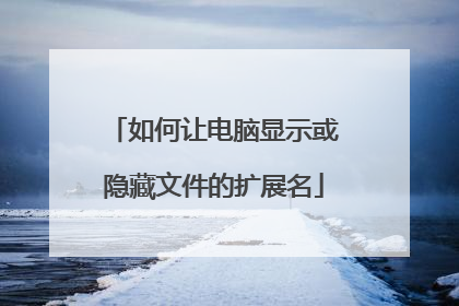 如何让电脑显示或隐藏文件的扩展名