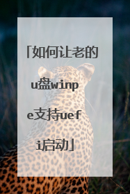 如何让老的u盘winpe支持uefi启动