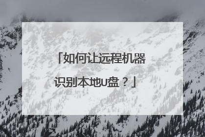 如何让远程机器识别本地U盘?