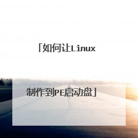 如何让Linux制作到PE启动盘