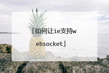 如何让ie支持websocket