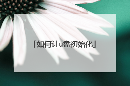 如何让u盘初始化