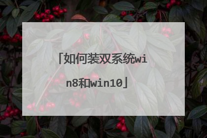 如何装双系统win8和win10