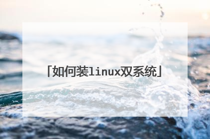 如何装linux双系统
