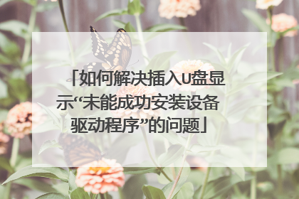 如何解决插入U盘显示“未能成功安装设备驱动程序”的问题