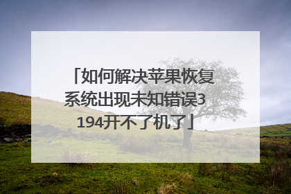如何解决苹果恢复系统出现未知错误3194开不了机了