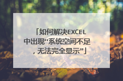 如何解决EXCEL中出现“系统空间不足,无法完全显示”