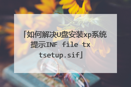 如何解决U盘安装xp系统提示INF file txtsetup.sif