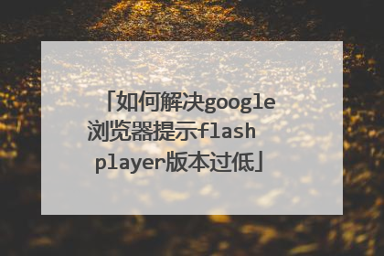 如何解决google浏览器提示flash player版本过低