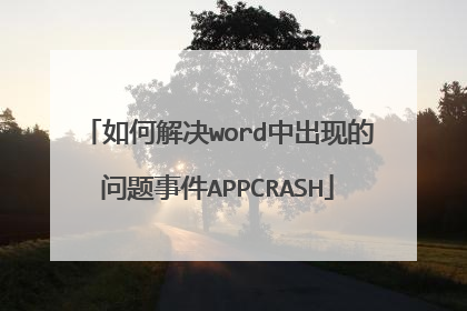 如何解决word中出现的问题事件APPCRASH