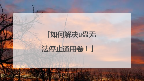 如何解决u盘无法停止通用卷!